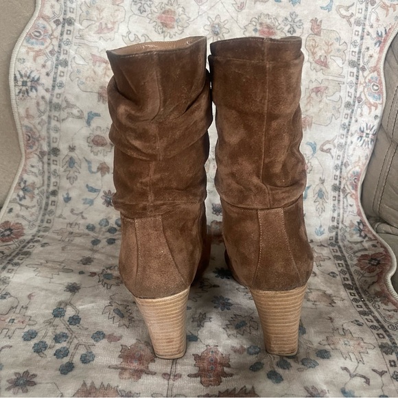 Manolo Blahnik Brown Suede Heeled Boots - Picture 6 of 12